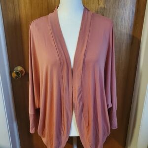 Zenana Outfitters Pink Shrug with Dolman Sleeves